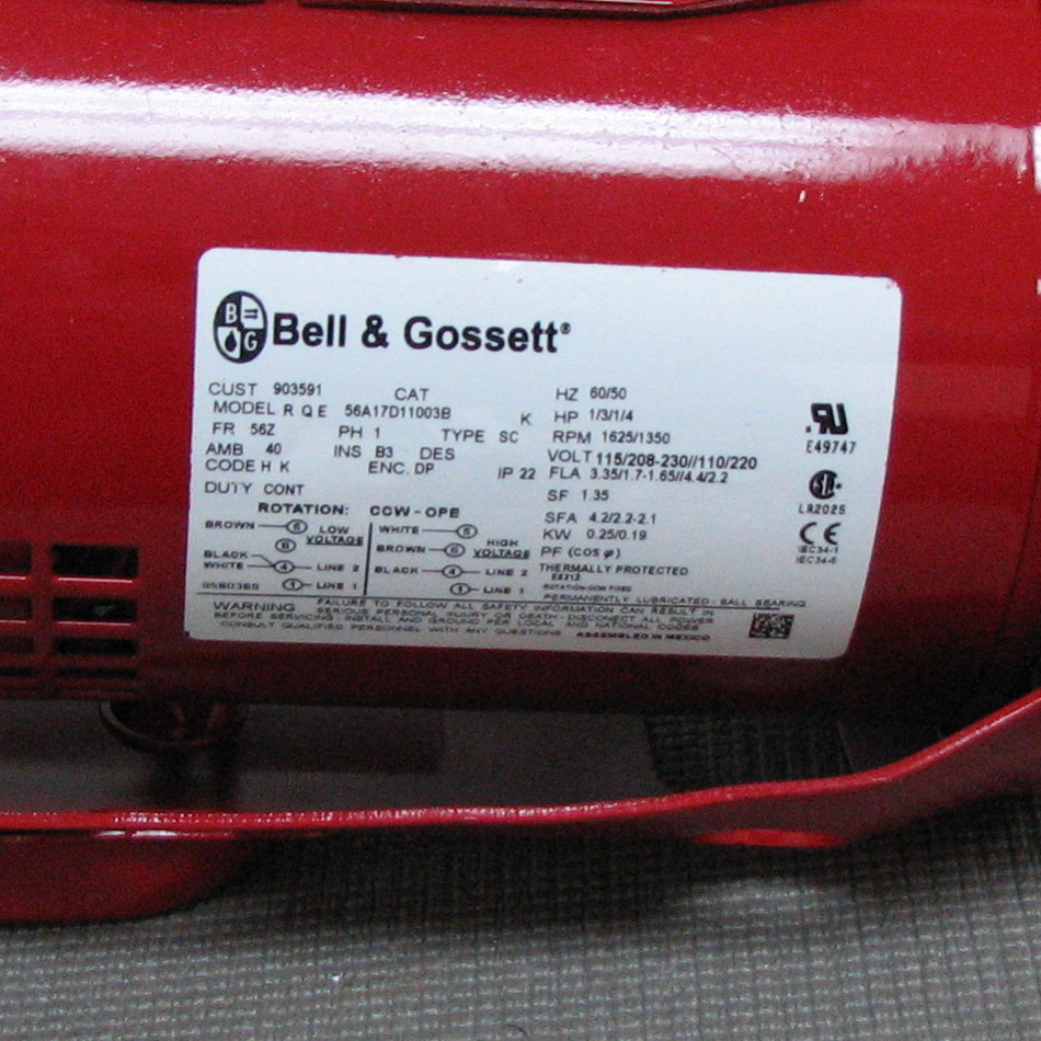 Bell & Gossett Pump Motor 169240